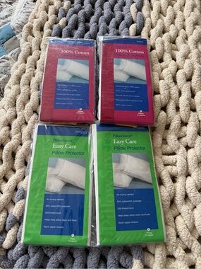 PillowSavers Easy Care & 100% Cotton Pillow Protectors - White